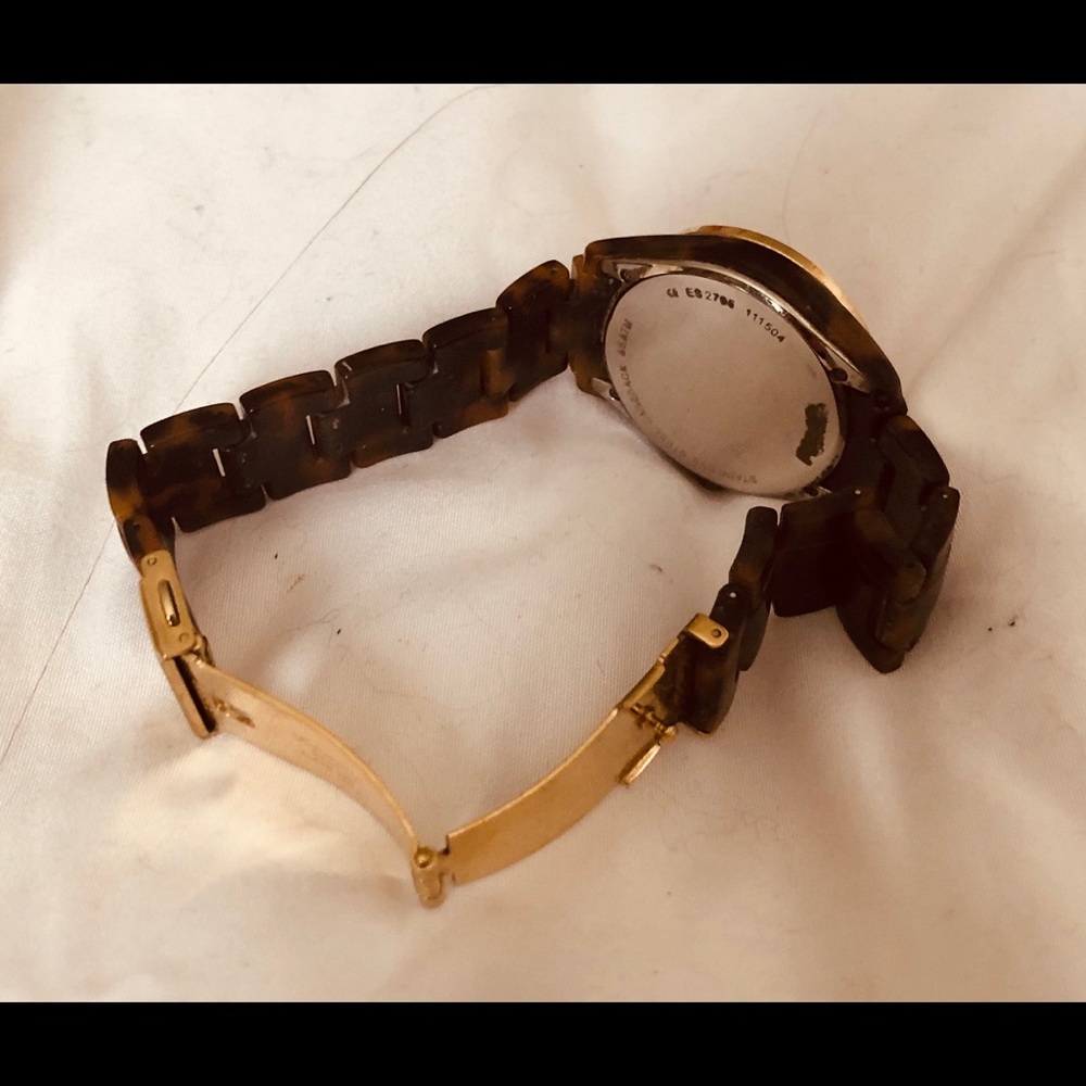 Tortoise Shell Fossil Watch With Original Box - image 5